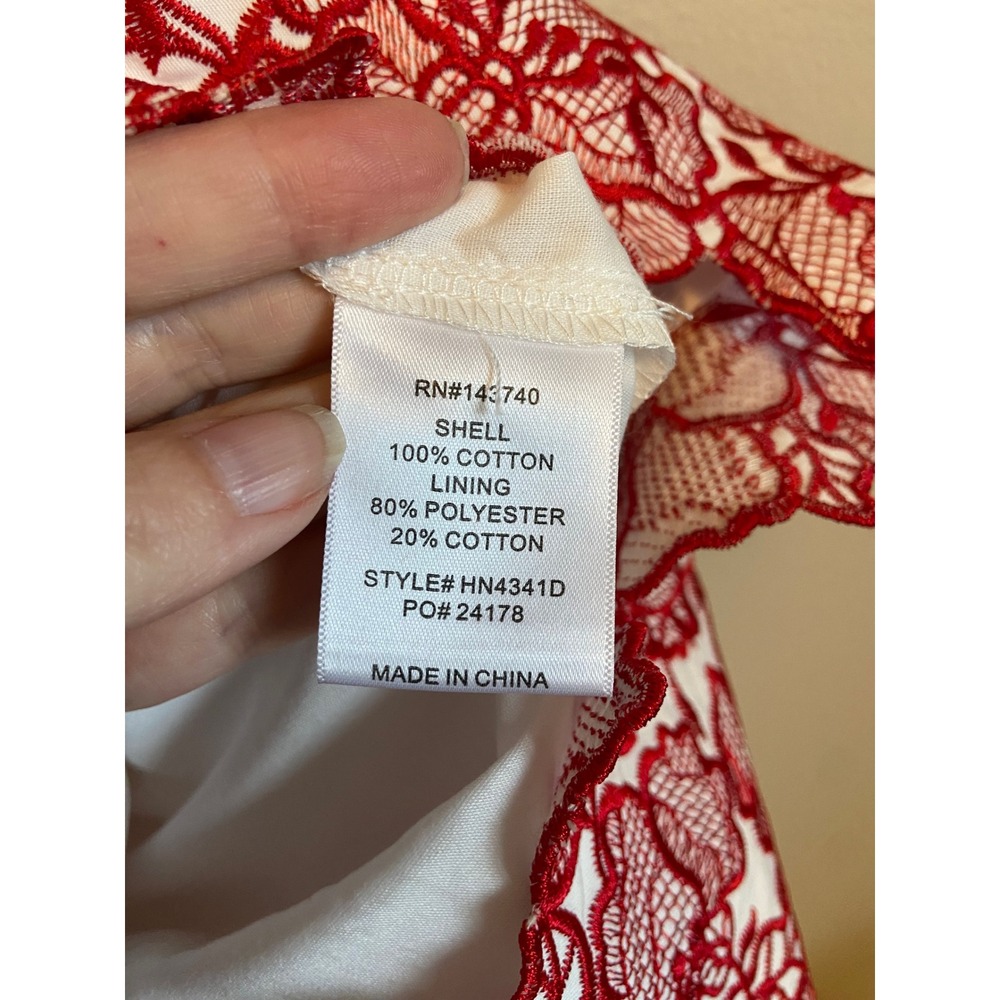 Tuckernuck Hyacinth House White Red Embroidered Mini Dress XS New With Tags - Picture 9 of 9